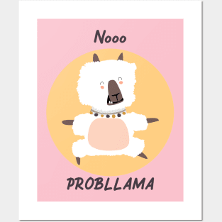 Llama / Yoga Llama / No Probllama / Funny Llama Doing Yoga / Cute Llama / Amazing Yoga Design Posters and Art